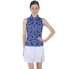 Mandala Pattern Rosette Kaleidoscope Abstract Women s Sleeveless Polo Tee by Jancukart