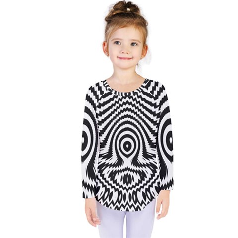 Monochrome Symmetry Abstract Kids  Long Sleeve Tee by Jancukart