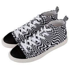 Monochrome Symmetry Abstract Men s Mid-top Canvas Sneakers