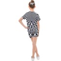 Monochrome Symmetry Abstract Kids  Mesh Tee and Shorts Set View2