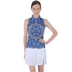 Mandala Rosette Kaleidoscope Abstract Background Women s Sleeveless Polo Tee by Jancukart