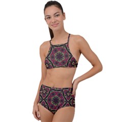 Mandala Rosette Pattern Kaleidoscope Abstract High Waist Tankini Set by Jancukart