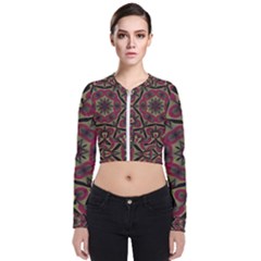 Mandala Rosette Pattern Kaleidoscope Abstract Long Sleeve Zip Up Bomber Jacket by Jancukart