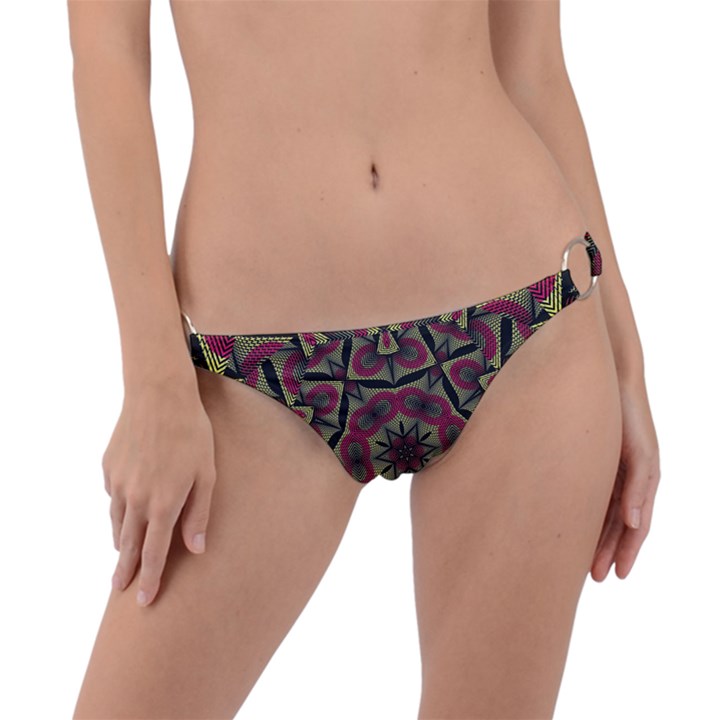 Mandala Rosette Pattern Kaleidoscope Abstract Ring Detail Bikini Bottoms