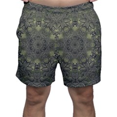 Mandala Rosette Kaleidoscope Floral Background Men s Shorts