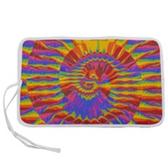 Colorful Spiral Abstract Swirl Twirl Art Pattern Pen Storage Case (l) by Jancukart