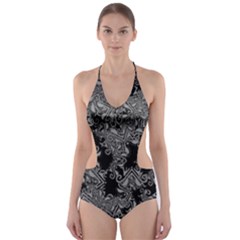 Modern Tribalism Elegance Print Cut-out One Piece Swimsuit by dflcprintsclothing