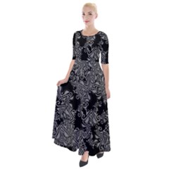 Modern Tribalism Elegance Print Half Sleeves Maxi Dress by dflcprintsclothing