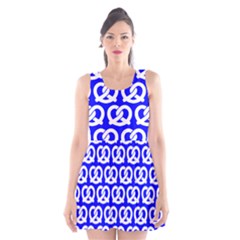 Blue Pretzel Illustrations Pattern Scoop Neck Skater Dress by GardenOfOphir