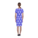 Blue Pretzel Illustrations Pattern Classic Short Sleeve Midi Dress View2