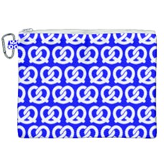 Blue Pretzel Illustrations Pattern Canvas Cosmetic Bag (xxl) by GardenOfOphir