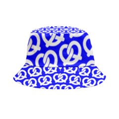 Blue Pretzel Illustrations Pattern Inside Out Bucket Hat by GardenOfOphir
