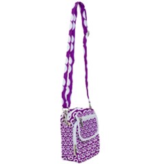 Purple Pretzel Illustrations Pattern Shoulder Strap Belt Bag by GardenOfOphir