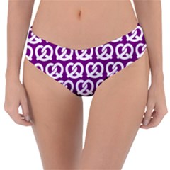 Purple Pretzel Illustrations Pattern Reversible Classic Bikini Bottoms by GardenOfOphir