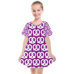 Purple Pretzel Illustrations Pattern Kids  Smock Dress by GardenOfOphir