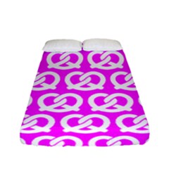 Pink Pretzel Illustrations Pattern Fitted Sheet (full/ Double Size) by GardenOfOphir