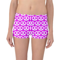 Pink Pretzel Illustrations Pattern Boyleg Bikini Bottoms by GardenOfOphir