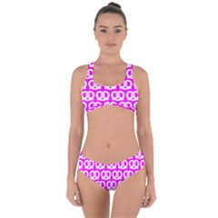 Pink Pretzel Illustrations Pattern Criss Cross Bikini Set by GardenOfOphir