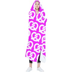 Pink Pretzel Illustrations Pattern Wearable Blanket by GardenOfOphir