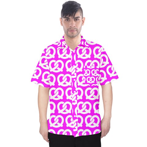 Pink Pretzel Illustrations Pattern Men s Hawaii Shirt by GardenOfOphir