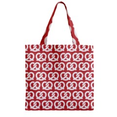 Trendy Pretzel Illustrations Pattern Zipper Grocery Tote Bag by GardenOfOphir