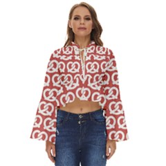 Trendy Pretzel Illustrations Pattern Boho Long Bell Sleeve Top