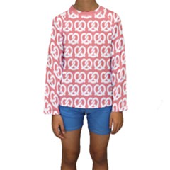 Chic Pretzel Illustrations Pattern Kids  Long Sleeve Swimwear by GardenOfOphir