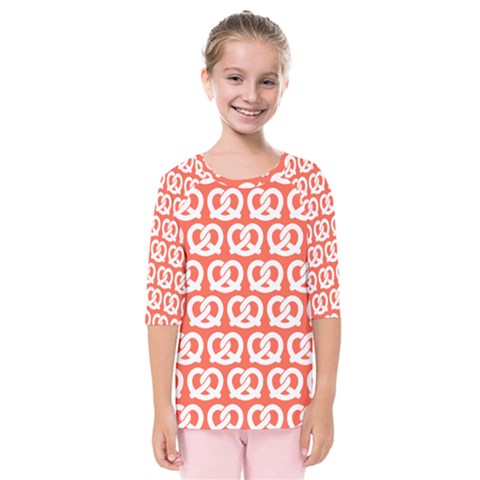 Coral Pretzel Illustrations Pattern Kids  Quarter Sleeve Raglan Tee by GardenOfOphir