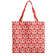 Coral Pretzel Illustrations Pattern Zipper Grocery Tote Bag by GardenOfOphir