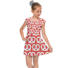 Coral Pretzel Illustrations Pattern Kids  Cap Sleeve Dress by GardenOfOphir