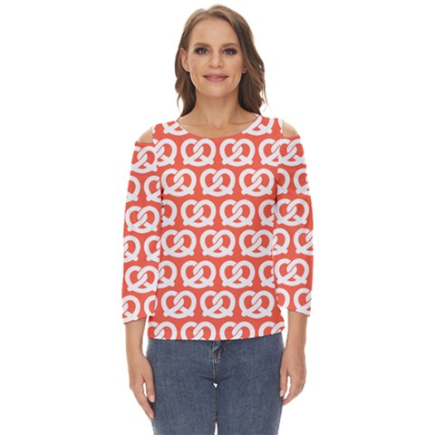 Coral Pretzel Illustrations Pattern Cut Out Wide Sleeve Top by GardenOfOphir