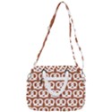 Brown Pretzel Illustrations Pattern Rope Handles Shoulder Strap Bag View3