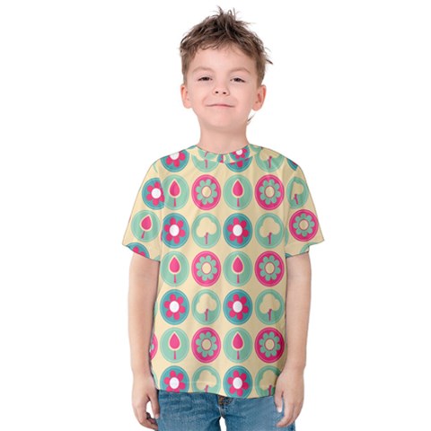 Chic Floral Pattern Kids  Cotton Tee by GardenOfOphir