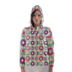 Chic Floral Pattern Women s Hooded Windbreaker by GardenOfOphir