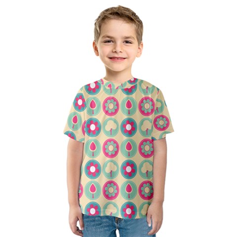 Chic Floral Pattern Kids  Sport Mesh Tee by GardenOfOphir