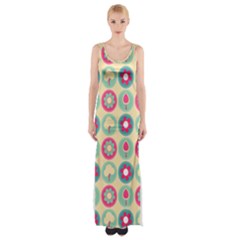 Chic Floral Pattern Thigh Split Maxi Dress by GardenOfOphir