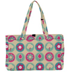 Chic Floral Pattern Canvas Work Bag