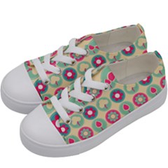 Chic Floral Pattern Kids  Low Top Canvas Sneakers by GardenOfOphir