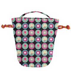 Chic Floral Pattern Drawstring Bucket Bag by GardenOfOphir