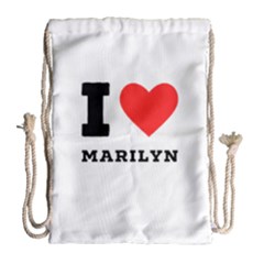 I Love Marilyn Drawstring Bag (large) by ilovewhateva