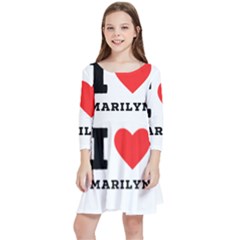 I Love Marilyn Kids  Quarter Sleeve Skater Dress by ilovewhateva