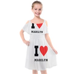 I Love Marilyn Kids  Cut Out Shoulders Chiffon Dress by ilovewhateva