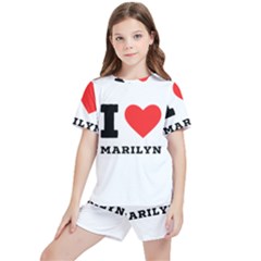 I Love Marilyn Kids  Tee And Sports Shorts Set by ilovewhateva