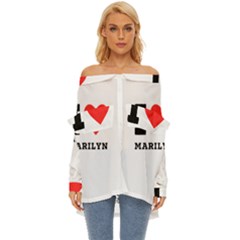 I Love Marilyn Off Shoulder Chiffon Pocket Shirt by ilovewhateva