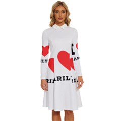 I Love Marilyn Long Sleeve Shirt Collar A-line Dress by ilovewhateva