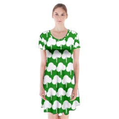 Tree Illustration Gifts Short Sleeve V-neck Flare Dress