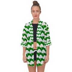 Tree Illustration Gifts Open Front Chiffon Kimono