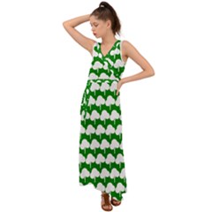 Tree Illustration Gifts V-Neck Chiffon Maxi Dress