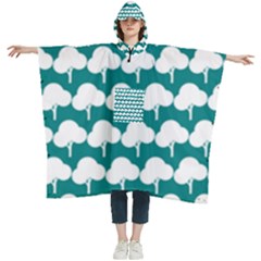 Tree Illustration Gifts Women s Hooded Rain Ponchos