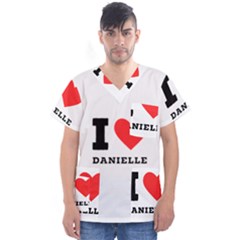 I Love Daniella Men s V-neck Scrub Top